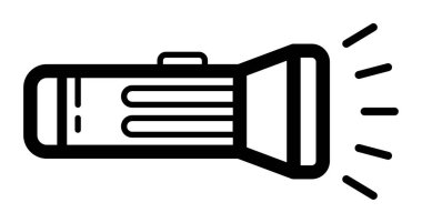 Karanlıkta ışık saçan basit bir el feneri.