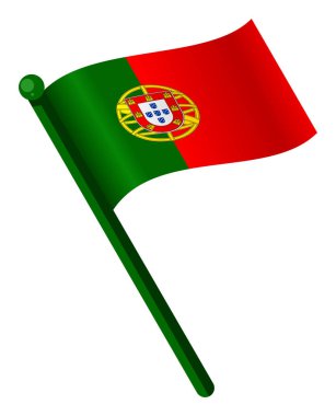 Yeşil ve kırmızı renkli Portekiz bayrağı