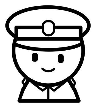 Çizgi film karakteri mutlu bir şekilde gülümsüyor.