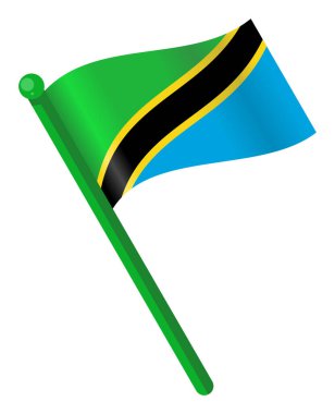 Tanzanya bayrağı yeşil mavi siyah renklerle dalgalanıyor