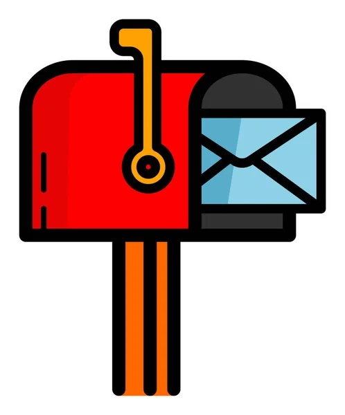 Tahta direğin üzerinde duran kırmızı posta kutusu