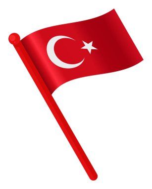 Beyaz hilal ve yıldız sembollü kırmızı bayrak