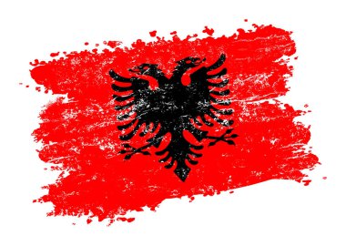 Kırmızı zemin üzerinde siyah kartal olan albanya bayrağı