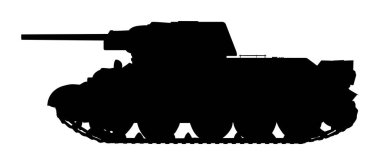 Askeri tankın silueti sağa dönük