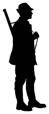 Adamın silueti yan yana duruyor.