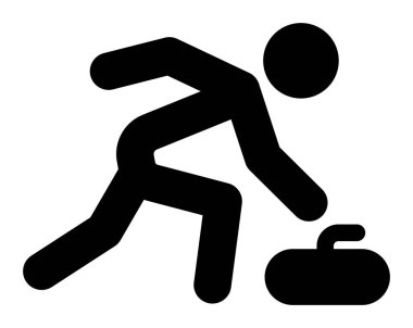 Beyaz arkaplan üzerindeki curling simgesi, vektör illüstrasyonu      