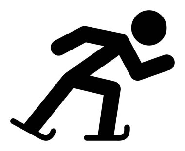 Beyaz arkaplanda artistik patinaj silueti, vektör illüstrasyonu             