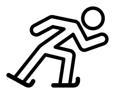 Beyaz arkaplanda artistik patinaj silueti, vektör illüstrasyonu             