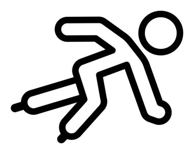 Beyaz arkaplanda artistik patinaj silueti, vektör illüstrasyonu             