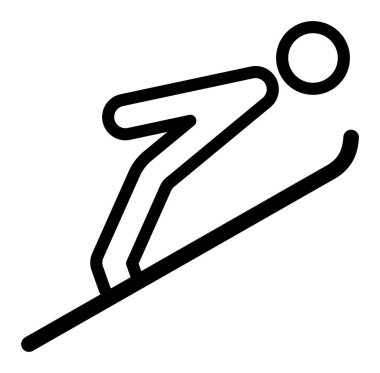 Beyaz arka planda kayak sporu silueti. vektör illüstrasyonu      