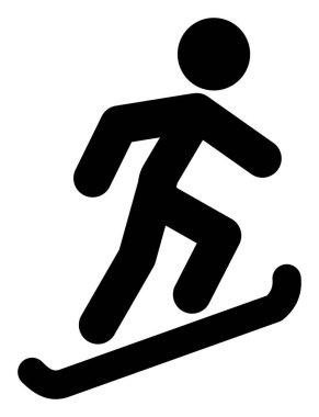 Beyaz arka planda kayak sporu silueti. vektör illüstrasyonu      