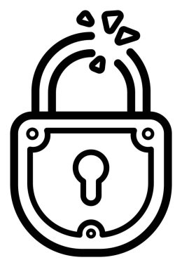 Kilit. Web simgesi basit illüstrasyon             