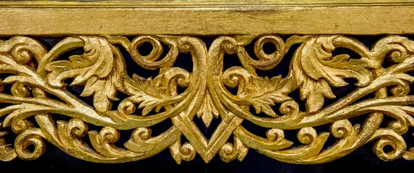 Gold Tradycyjnego Drewna Tekowego Rzeźba Podłoże Drewniane — Zdjęcie stockowe