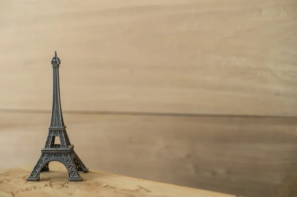 Toys Eiffel Tower Background Wood — Stock Photo, Image