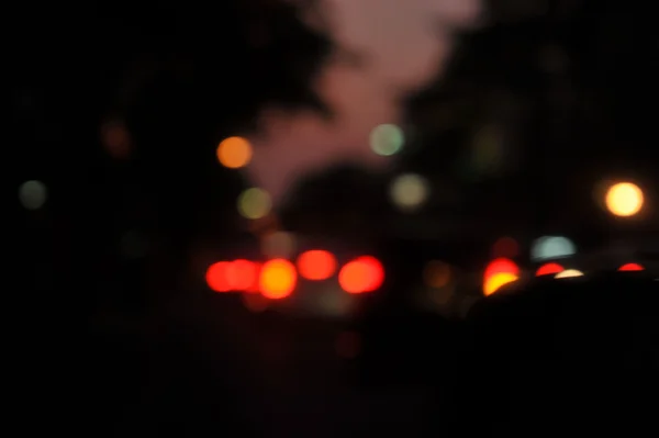 Kleurrijke abstracte bokeh in nacht — Stockfoto