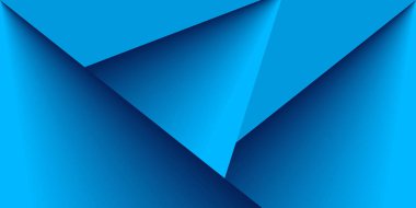 Katmanlı üçgen şekillere ve düzgün gradyan aydınlatmaya sahip temiz mavi soyut arkaplan, iş, teknoloji veya sunum şablonları için mükemmel.