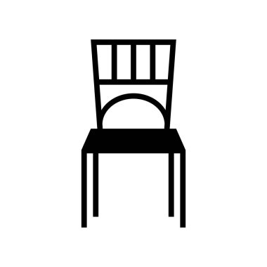 Saf beyaz arka planda parlak, minimalist vektör koltuk silueti. Modern tasarım projeleri için mükemmel, bu ölçeklenebilir ve düzenlenebilir vektör web siteleri ve sunumlar için idealdir