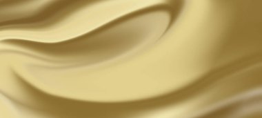 Yumuşak ışık dalgaları zarif metalik kumaş soyut tasarımı ile altın ipek düz arkaplan