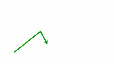 Beyaz arka planda yukarı doğru hareket eden yeşil okun yer aldığı iş büyümesi grafik animasyonu. Borsa eğilimi, kâr artışı ve ekonomik ilerleme konularındaki finansal başarı kavramı kurumsal sunumlar ve yatırım görselleri için idealdir.