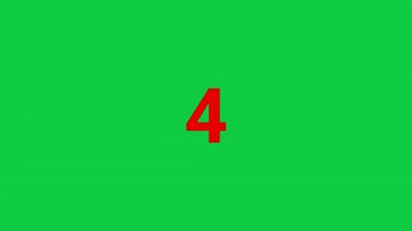 Görüntü Düzenleme Başlatılması için Yeşil Ekran Arkaplanı üzerindeki Kırmızı Çizgili Sayaç 5 'e 1 Saniyelik Zaman Çemberi CanlandırmasıName