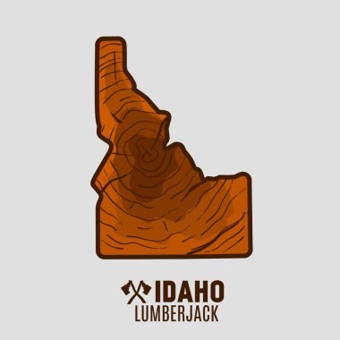 Idaho Map with Vintage Wood Texture Perfect for Printable, Poster, Badge, etc