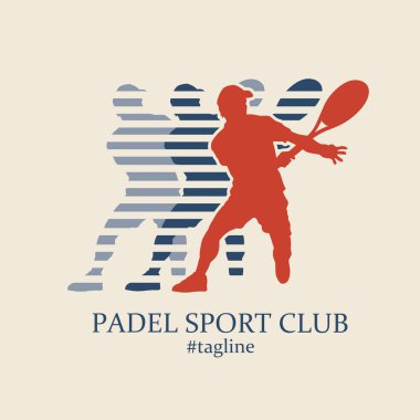 Retro Theme 90 's Perfect for Print, Apparel vs. ile Padel Sporcusu Silueti