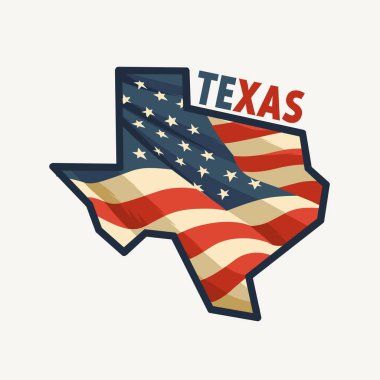 Texas Taslak Haritası Bayrak Sallama Vintage Teması Yazdırma, Giysi vs. için Mükemmel