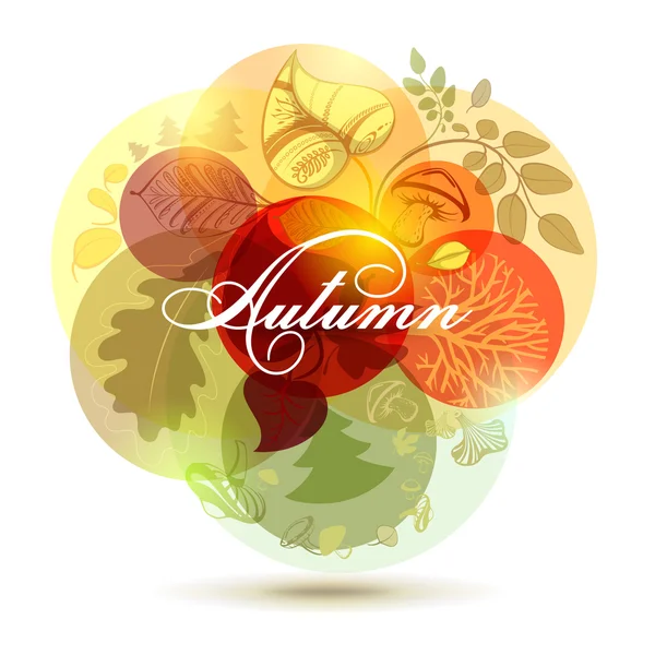 Fondo con hojas decorativas de otoño . — Vector de stock