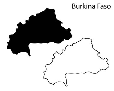 Burkina Faso haritasının basit ve temiz vektör silueti. Eğitim, seyahat veya grafik tasarım projeleri için mükemmel