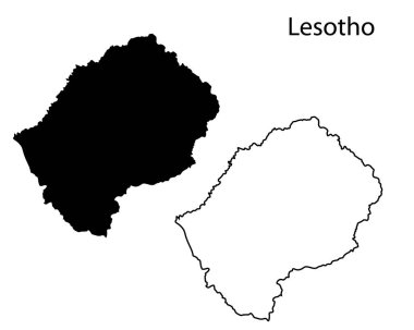 Lesotho harita siluetinin minimalist vektör çizimi. Coğrafya, seyahat ve eğitim tasarımları için mükemmel. Temiz, basit ve yüksek kalite grafik