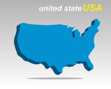 ABD haritasının modern ve şık bir üç boyutlu tasviri, Amerika Birleşik Devletleri 3D haritası ve ayrı devletler. Bilgi grafikleri, sunumlar ve veri görselleştirmesi için mükemmel