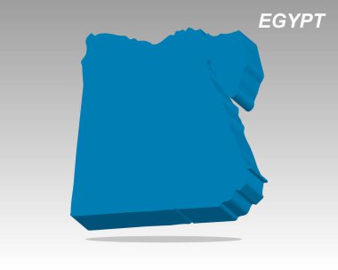 Modern tasarımla Mısır 'ın temiz bir üç boyutlu vektör haritası. Profesyonel sunumlar, veri görselleştirme ve bilgi grafikleri için mükemmel