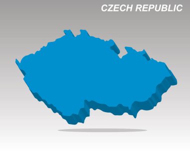 Çek Cumhuriyeti, Çek Cumhuriyeti 'nin 3D vektör haritası modern izometrik tarzda. Orta Avrupa iş, seyahat ve veri sunumu bilgi grafikleri için ideal