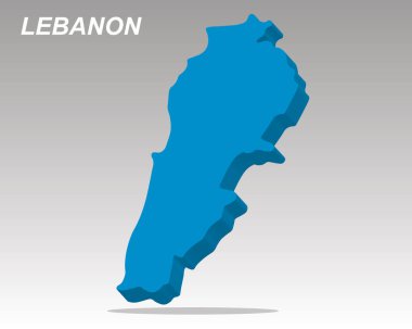 Lübnan 'ın modern bir tasarımı olan temiz bir üç boyutlu vektör haritası. Profesyonel sunumlar, veri görselleştirme ve bilgi grafikleri için mükemmel
