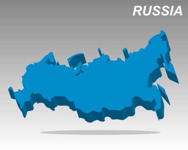 Modern bilgi grafikleri için Rusya 'nın 3D modayı haritası. Rusya 'da küresel veri görselleştirme ve seyahat için geometrik bir özet