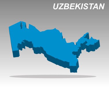 Bilgi grafikleri ve iş kavramları için yüksek talepli 3 boyutlu Özbekistan vektör haritası. Özbekistan 'ın modern geometrik sınırlarıyla Orta Asya' nın coğrafyası. Mükemmel Özbekistan veri görselleştirmesi