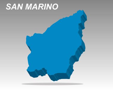 San Marino 'nun son moda 3 boyutlu vektör haritası. Yüksek talepli izometrik grafik finans, seyahat ve Avrupa bilgi raporları için mükemmeldir. San Marino 'nun düzenlenebilir EPS haritası, egemen bir mikro durum