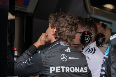 Macaristan GP GP GP F1 2025, 17 Ekim 'de Budapeşte, Macaristan - Mercedes için Formula 1 Kimi Antonelli sürücüsü