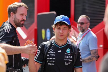 Macaristan GP GP GP F1 2025, 17 Ekim 'de Budapeşte, Macaristan - Mercedes için Formula 1 Kimi Antonelli sürücüsü