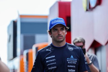 Macaristan GP GP GP F1 2025 17 Ekim 'de Budapeşte, Macaristan' da - Formula 1 Carlos Sainz sürücüsü Williams