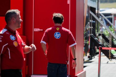 Macaristan GP GP GP F1 2025 17 Ekim 'de Budapeşte, Macaristan - Ferrari Formula 1 Charles Leclerc sürücüsü