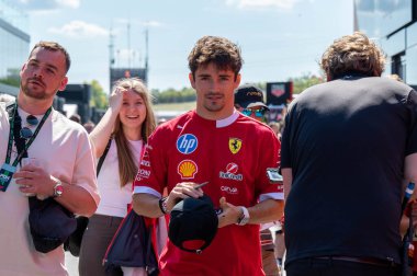 Macaristan GP GP GP F1 2025 17 Ekim 'de Budapeşte, Macaristan - Ferrari Formula 1 Charles Leclerc sürücüsü