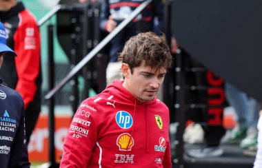 Macaristan GP GP GP F1 2025 17 Ekim 'de Budapeşte, Macaristan - Ferrari Formula 1 Charles Leclerc sürücüsü