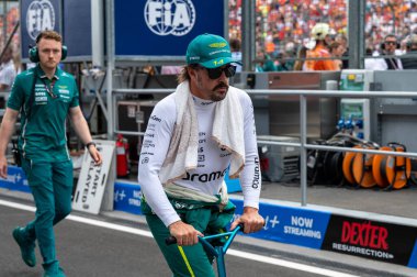 Macaristan GP GP GP F1 2025 17 Ekim 'de Budapeşte, Macaristan' da - Aston Martin 'in Formula 1 Fernando Alonso sürücüsü