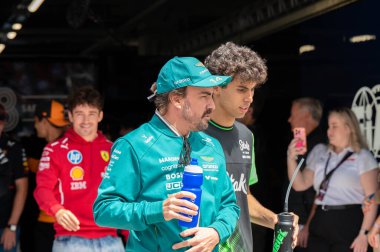 Macaristan GP GP GP F1 2025 17 Ekim 'de Budapeşte, Macaristan' da - Aston Martin 'in Formula 1 Fernando Alonso sürücüsü