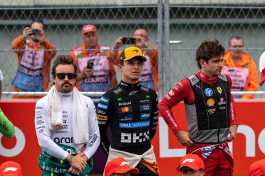 Macaristan GP GP GP F1 2025 17 Ekim 'de Budapeşte, Macaristan - Ferrari Formula 1 Charles Leclerc sürücüsü