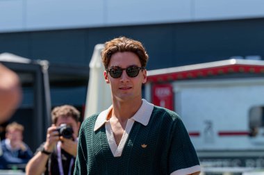 Macaristan GP GP GP F1 2025 17 Ekim 'de Budapeşte, Macaristan' da Mercedes için Formula 1 George Russell sürücüsü