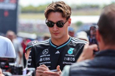 Macaristan GP GP GP F1 2025 17 Ekim 'de Budapeşte, Macaristan' da Mercedes için Formula 1 George Russell sürücüsü