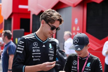 Macaristan GP GP GP F1 2025 17 Ekim 'de Budapeşte, Macaristan' da Mercedes için Formula 1 George Russell sürücüsü