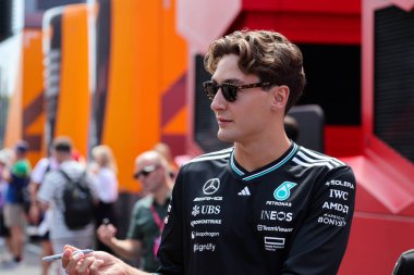 Macaristan GP GP GP F1 2025 17 Ekim 'de Budapeşte, Macaristan' da Mercedes için Formula 1 George Russell sürücüsü